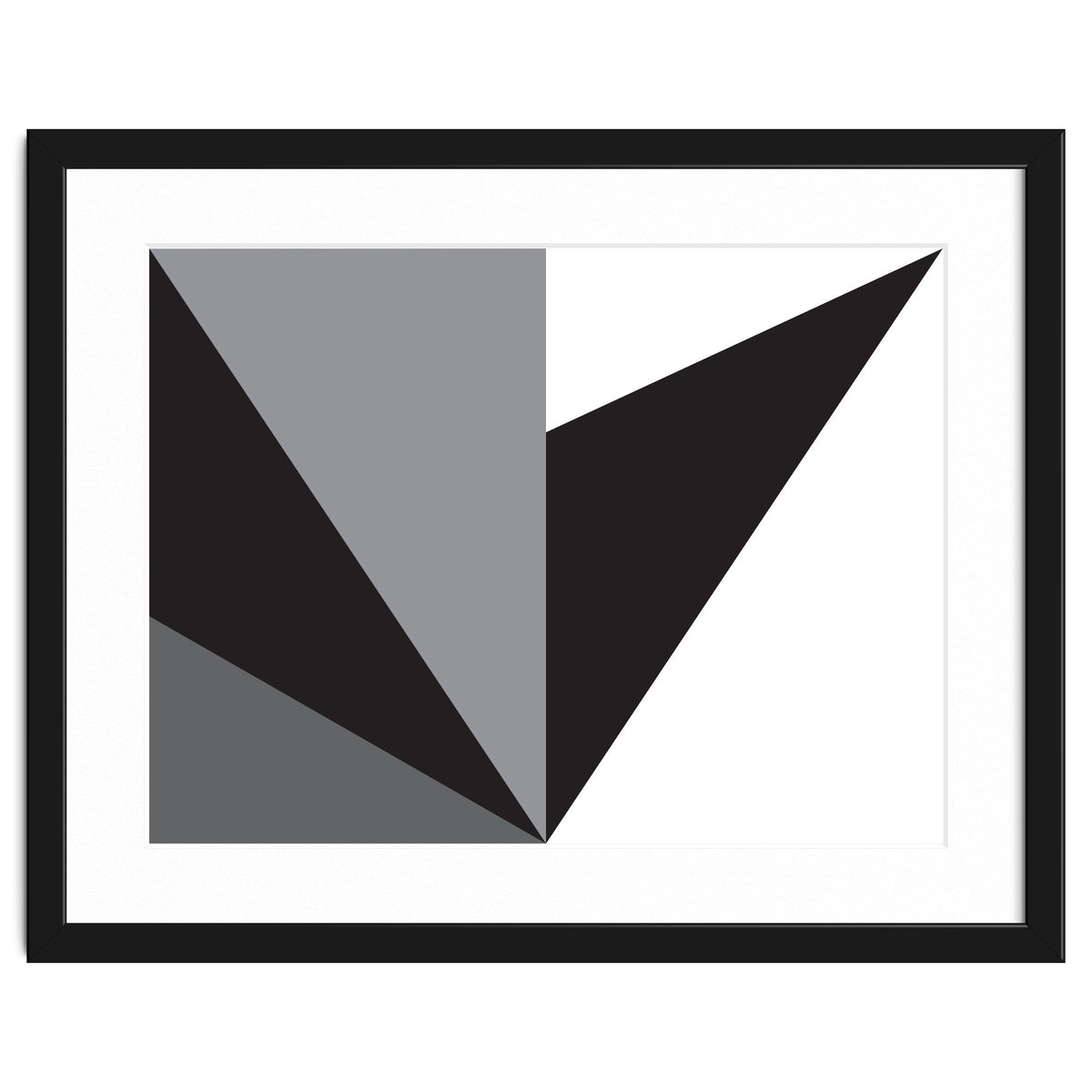 Geometric Shapes No. 76 - black, white & grey