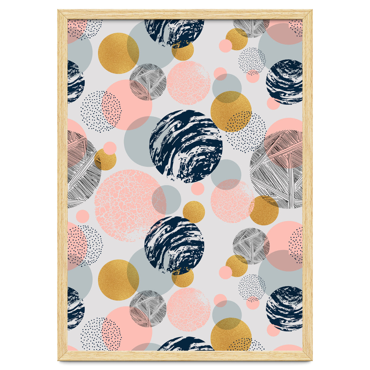 Pattern of abstract textured circles