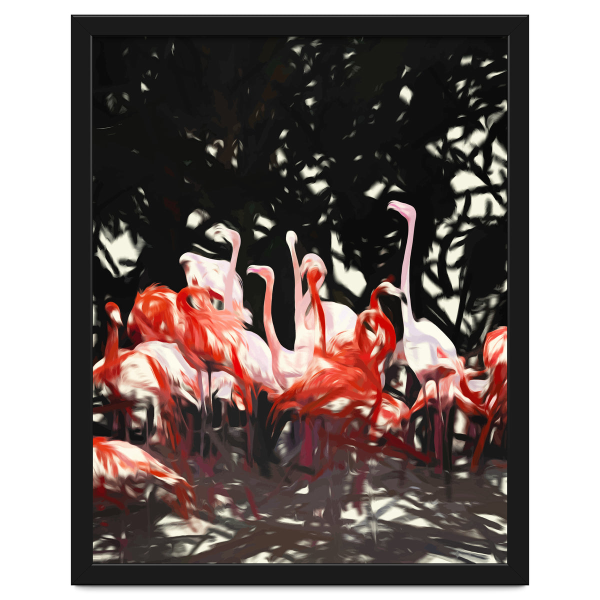 Flamingoes Under The Banyan Tree