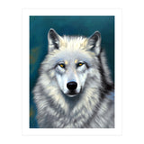 The Wolf, Animal Portrait Painting, Wildlife Forest Jungle Dog, Mystery Eclectic Rustic (Print Only) thumbnail
