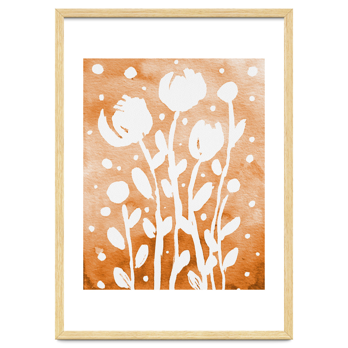 Abstract Flowers Orange