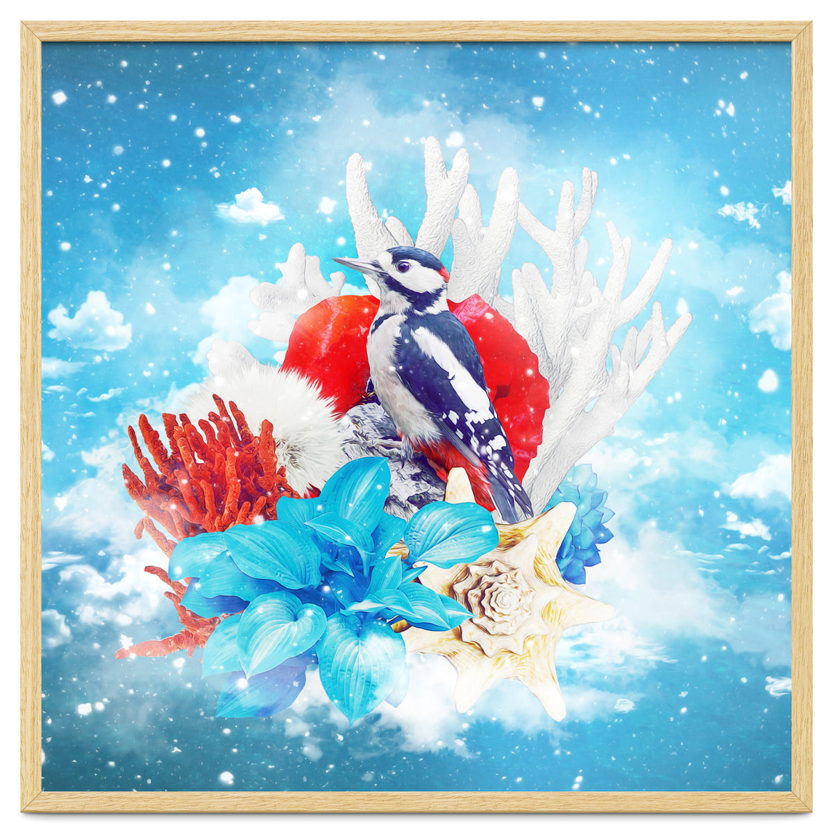 Floral Woodpecker In Winter