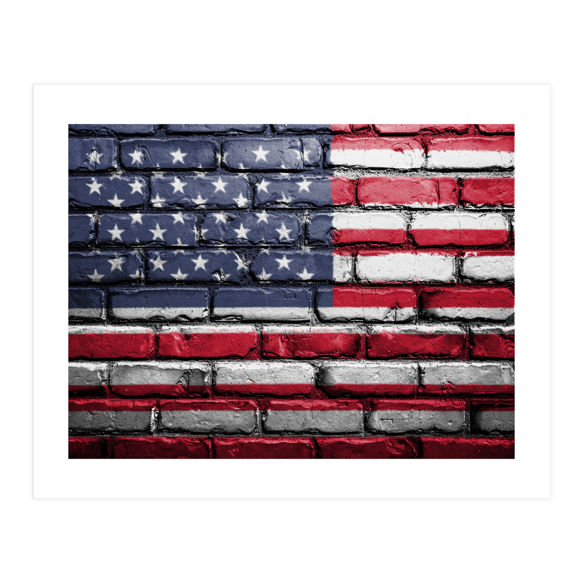 Wall painted US flag (Print Only)