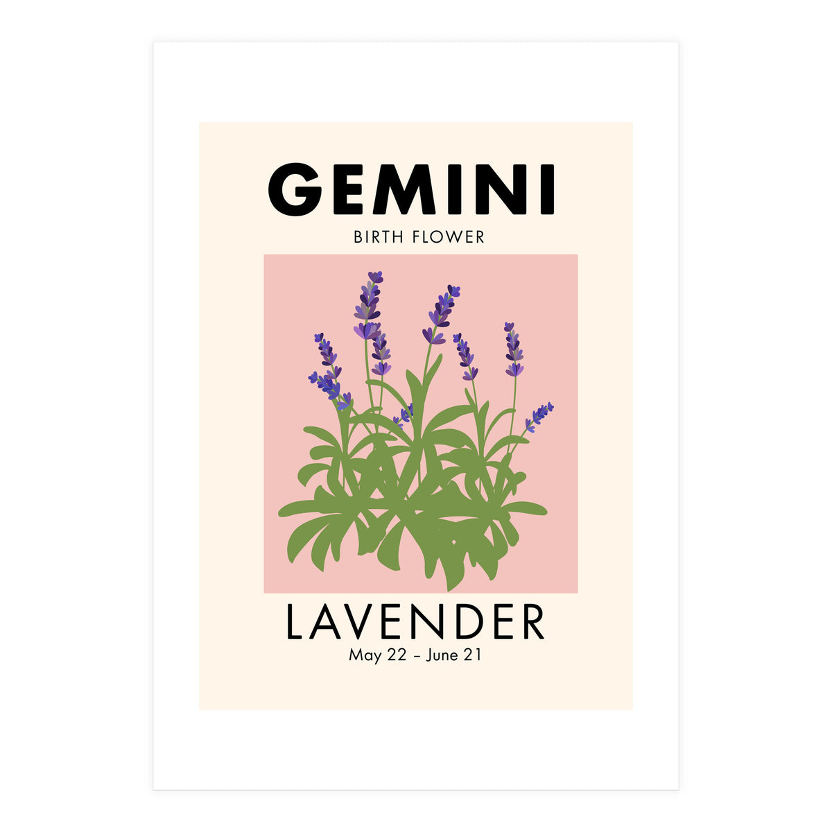 Gemini Birth Flower Lavender (Print Only)
