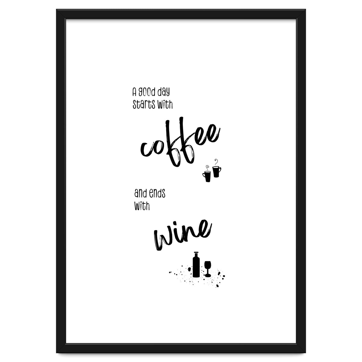 A good day starts with coffee and ends with wine