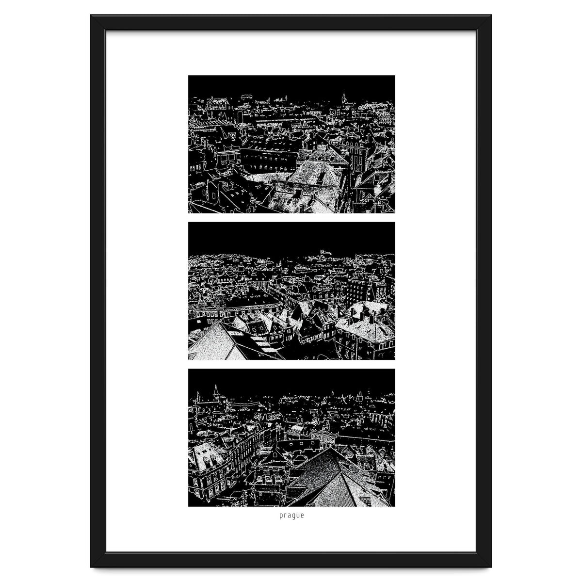 Prague print in black