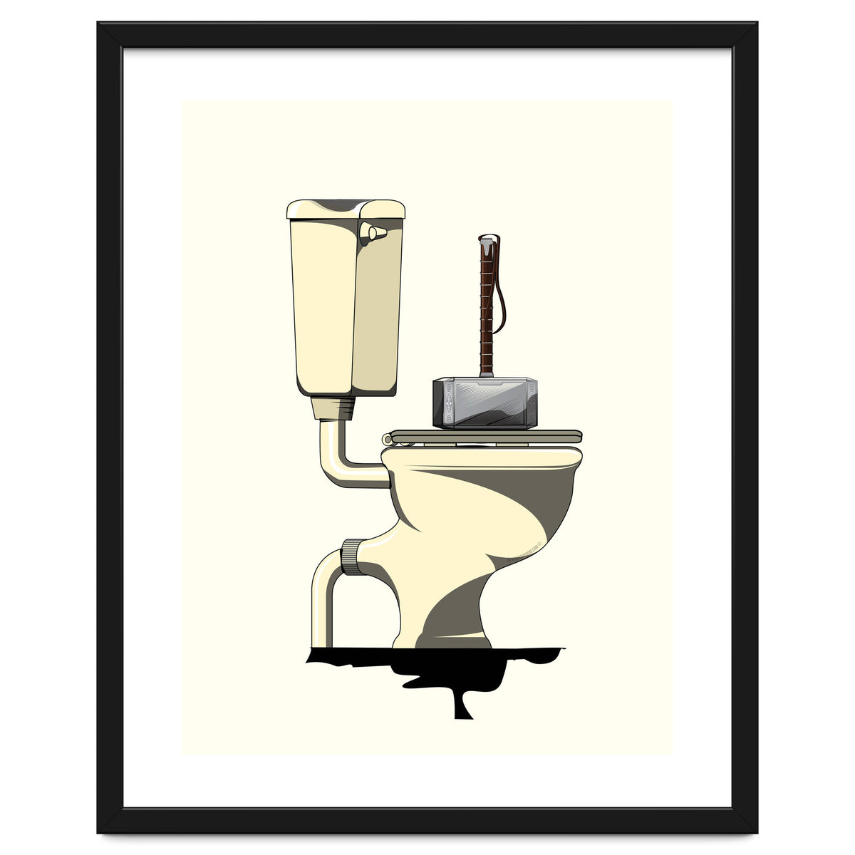 Thor's Hammer Mjolnir on the Toilet, funny bathroom humour