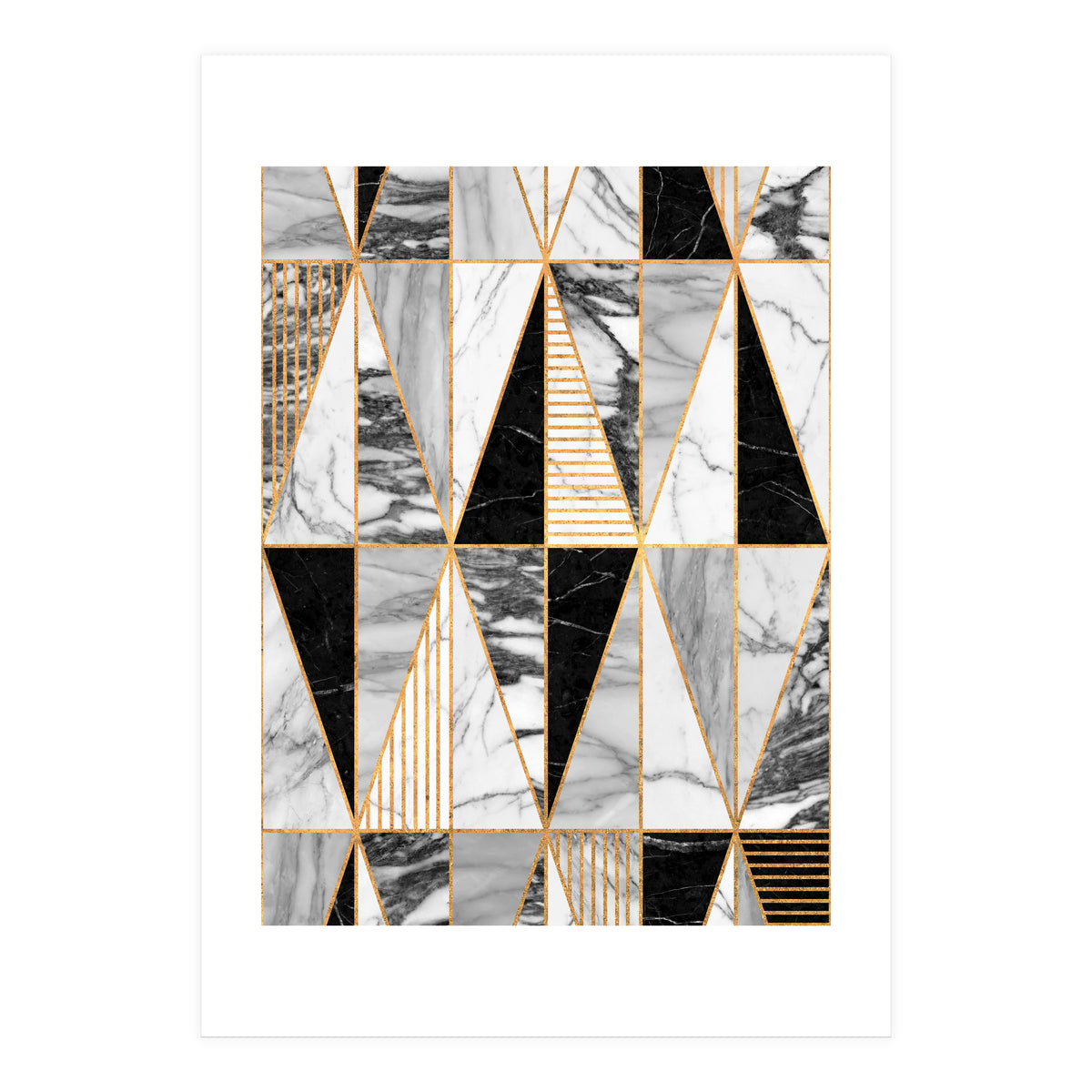 Marble Triangles - Black and White (Print Only)