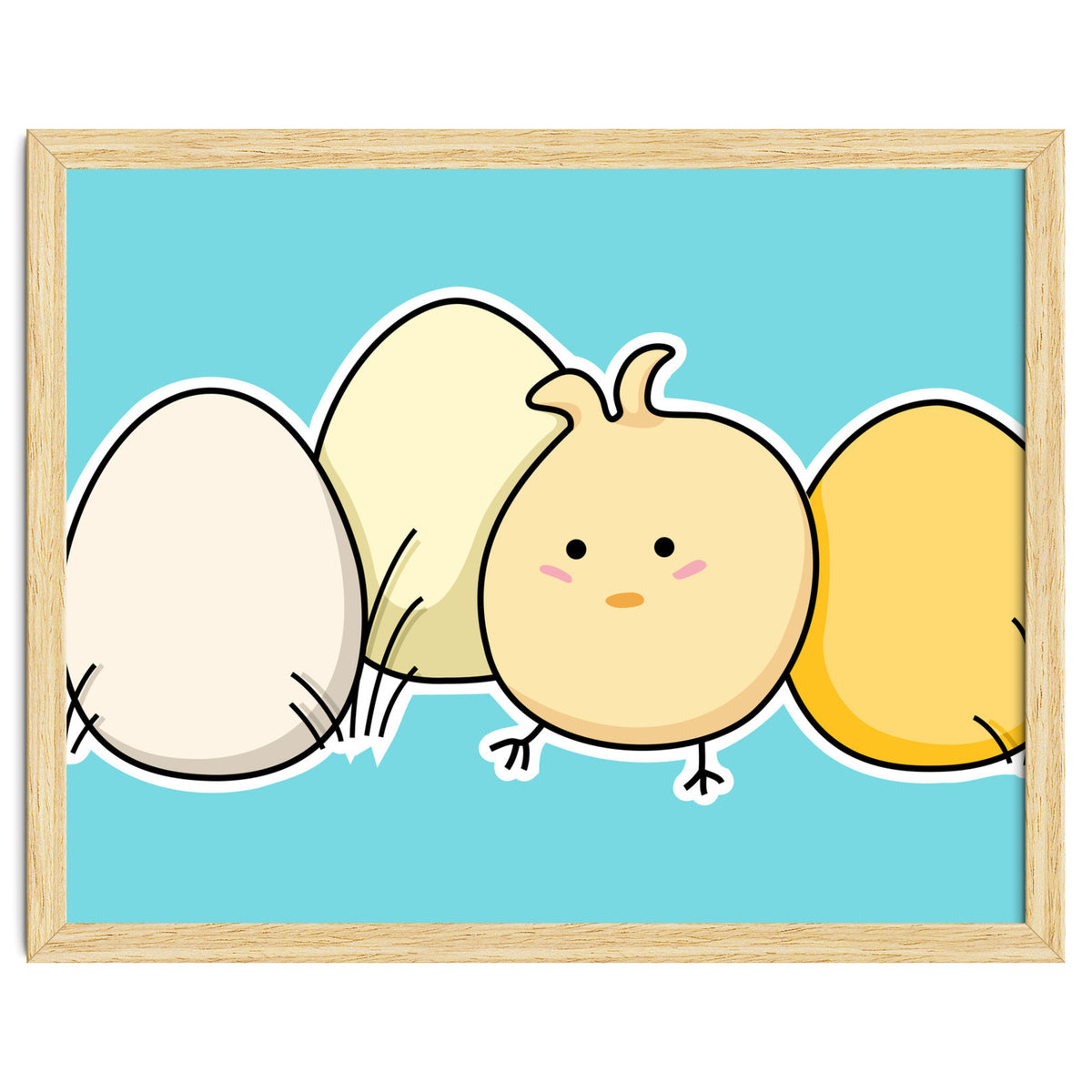 Kawaii Cute Chick And Eggs