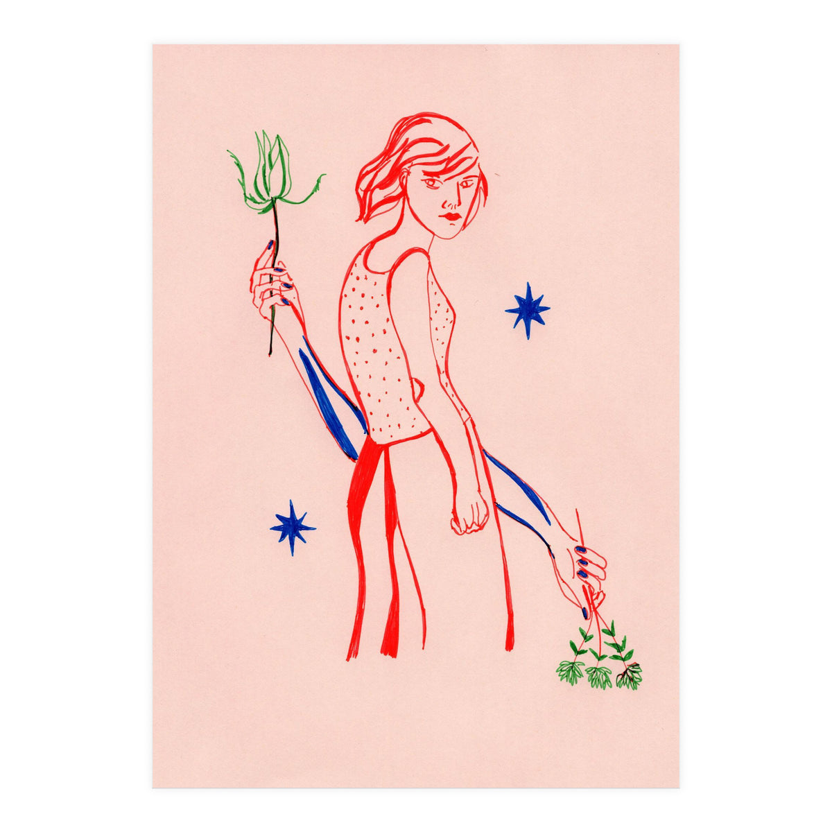 Red lips woman (Print Only)