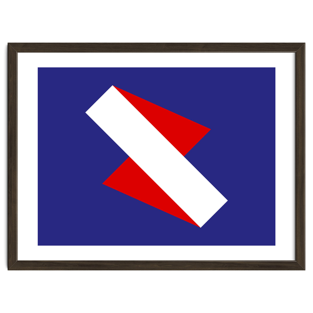 Geometric Shapes No. 68 - red & royal blue