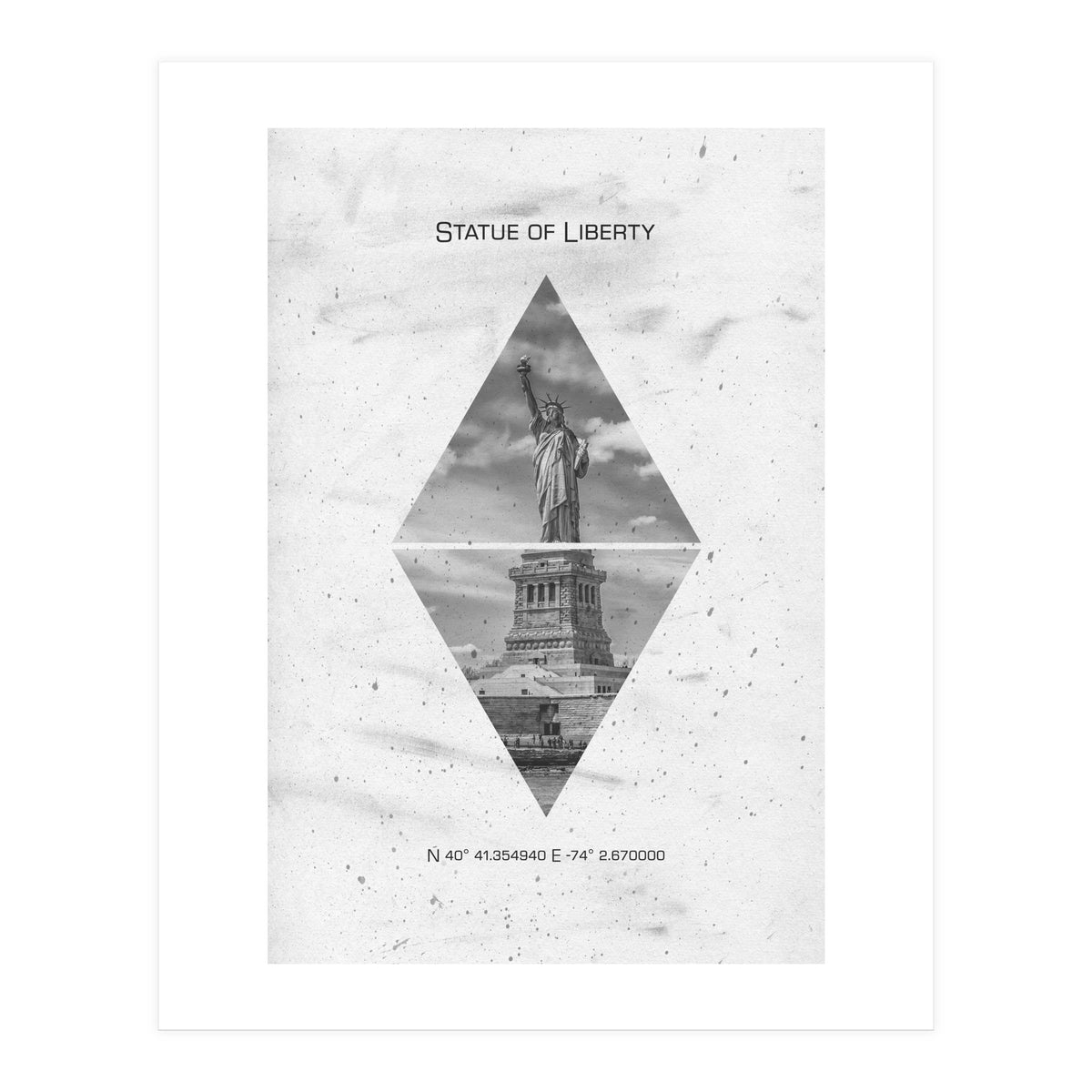 Coordinates NEW YORK CITY Statue of Liberty  (Print Only)