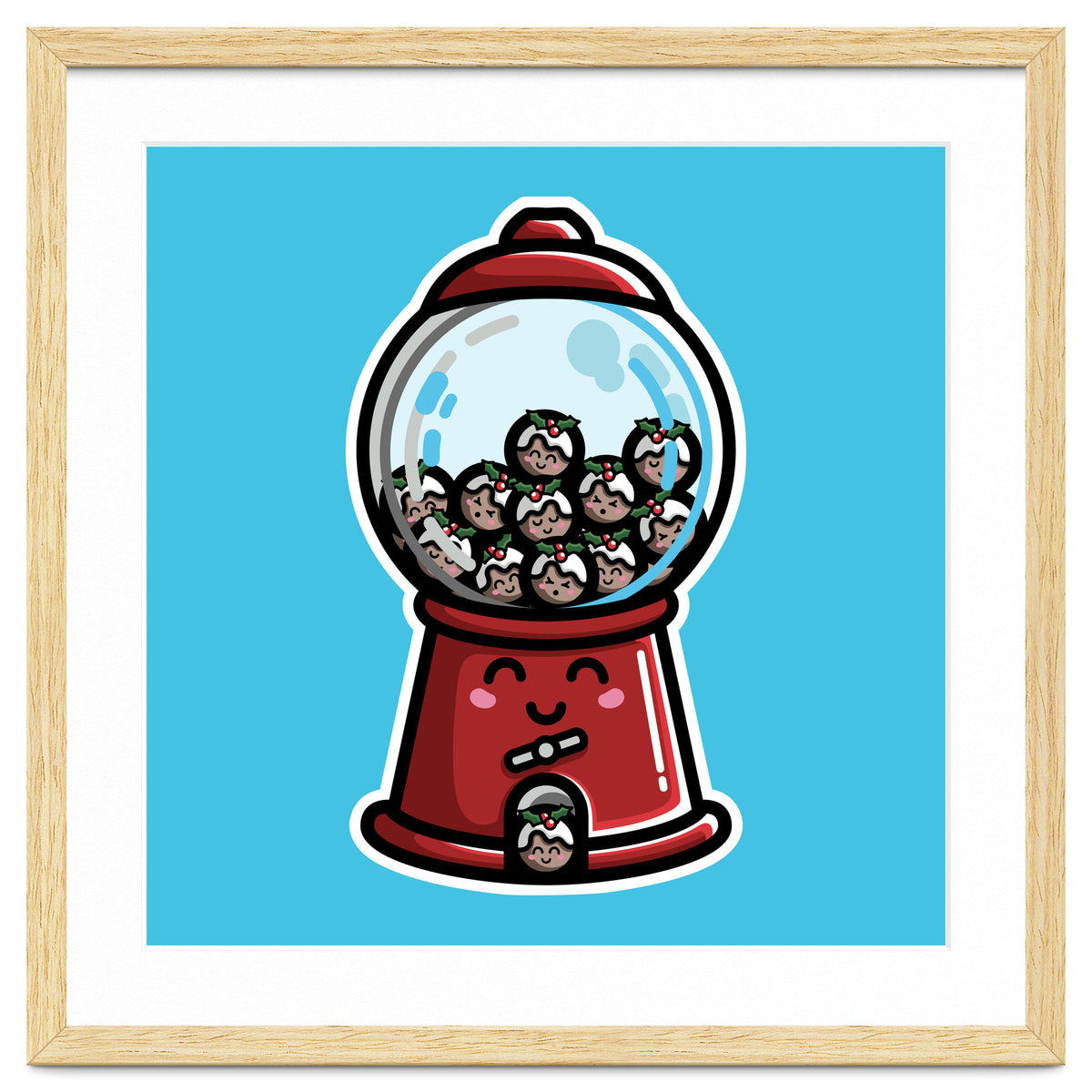 Kawaii Cute Christmas Pudding Gumball Machine