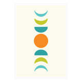 Abstract Moons Teal and Orange  (Print Only) thumbnail