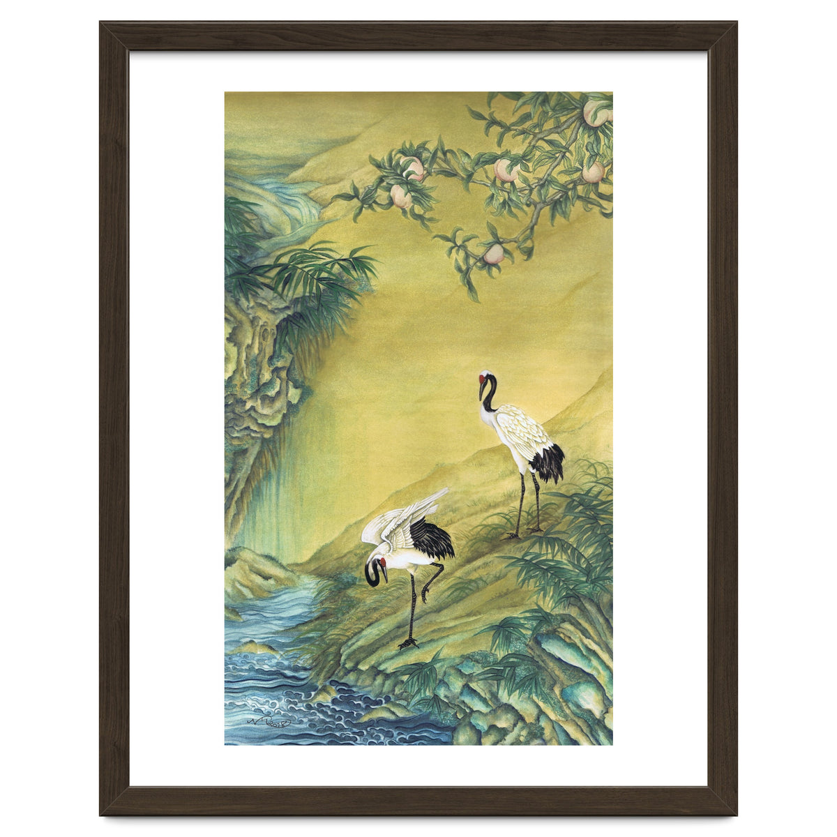 Cranes Under A Peach Tree