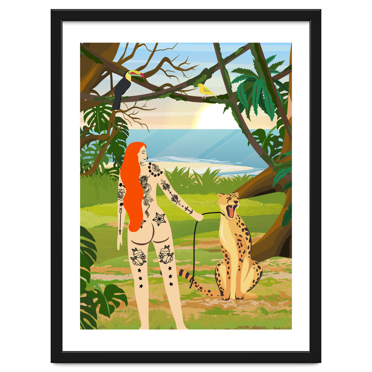 Tattooed Girl with Cheetah