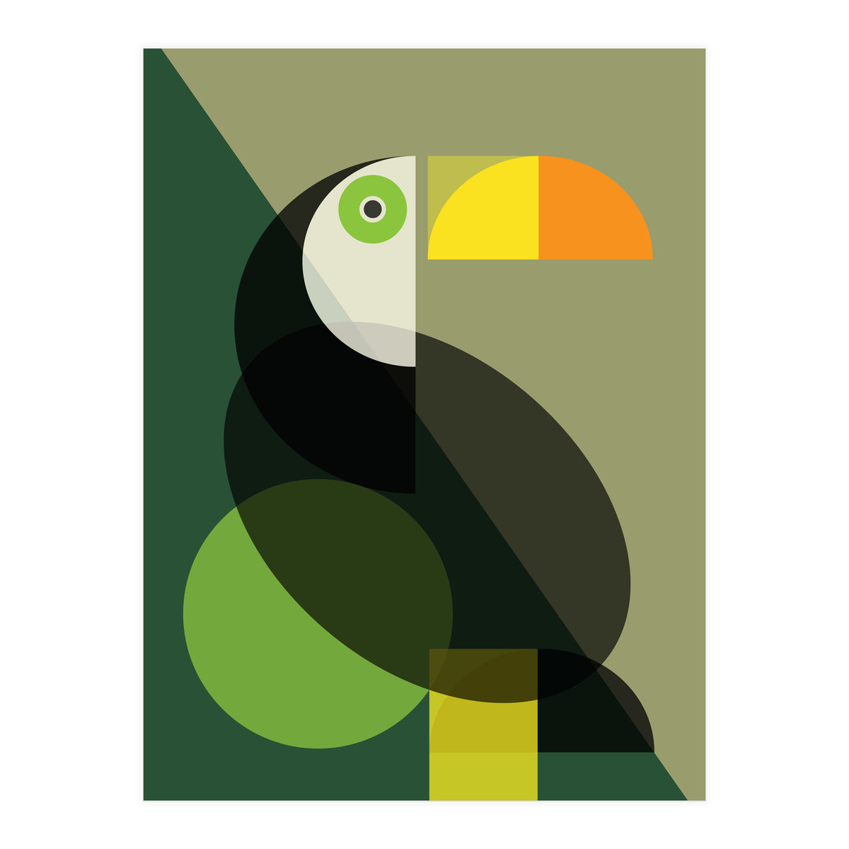 Mid Century Geometric Toucan (Print Only)