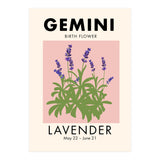 Gemini Birth Flower Lavender (Print Only) thumbnail