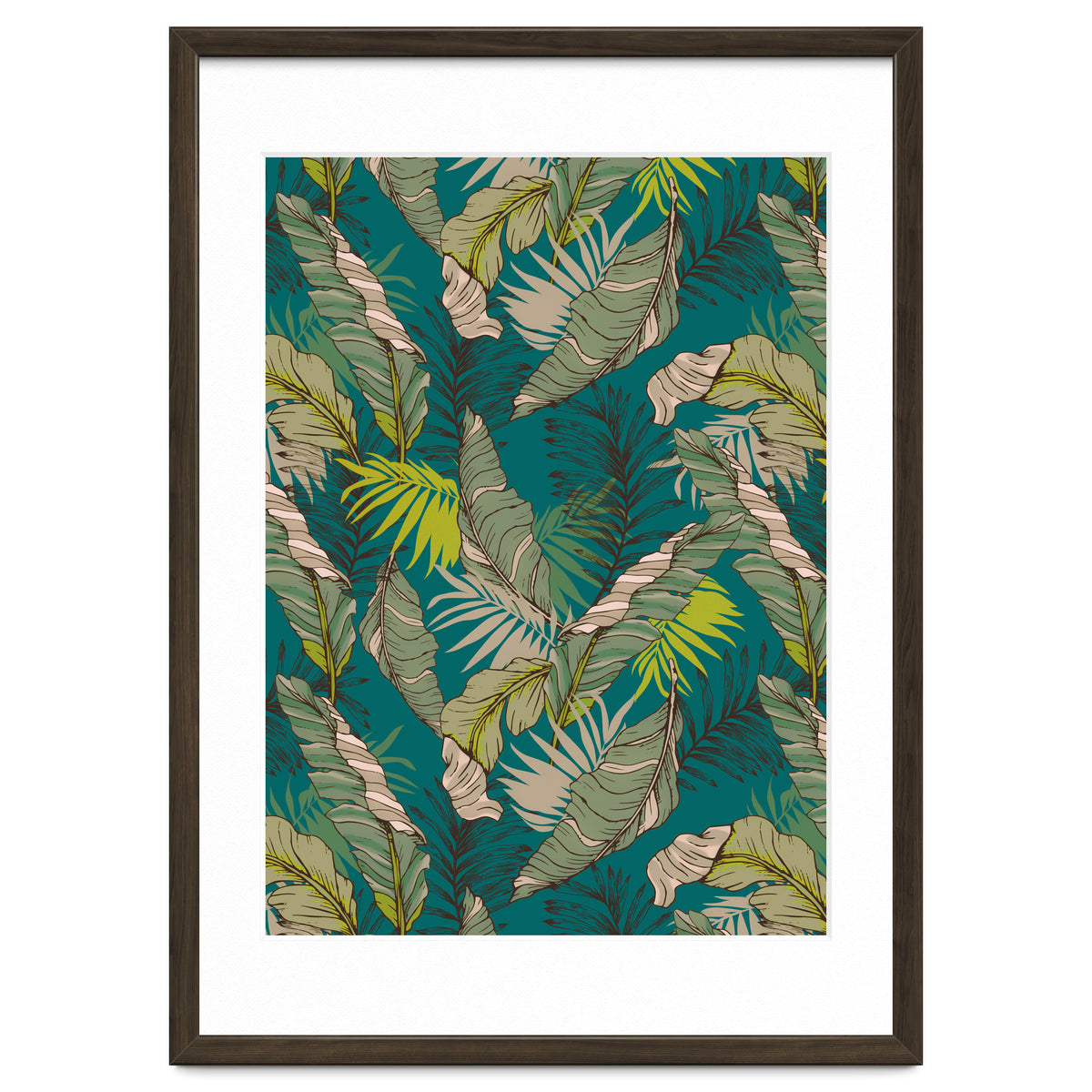 Drawing of wild tropical jungle