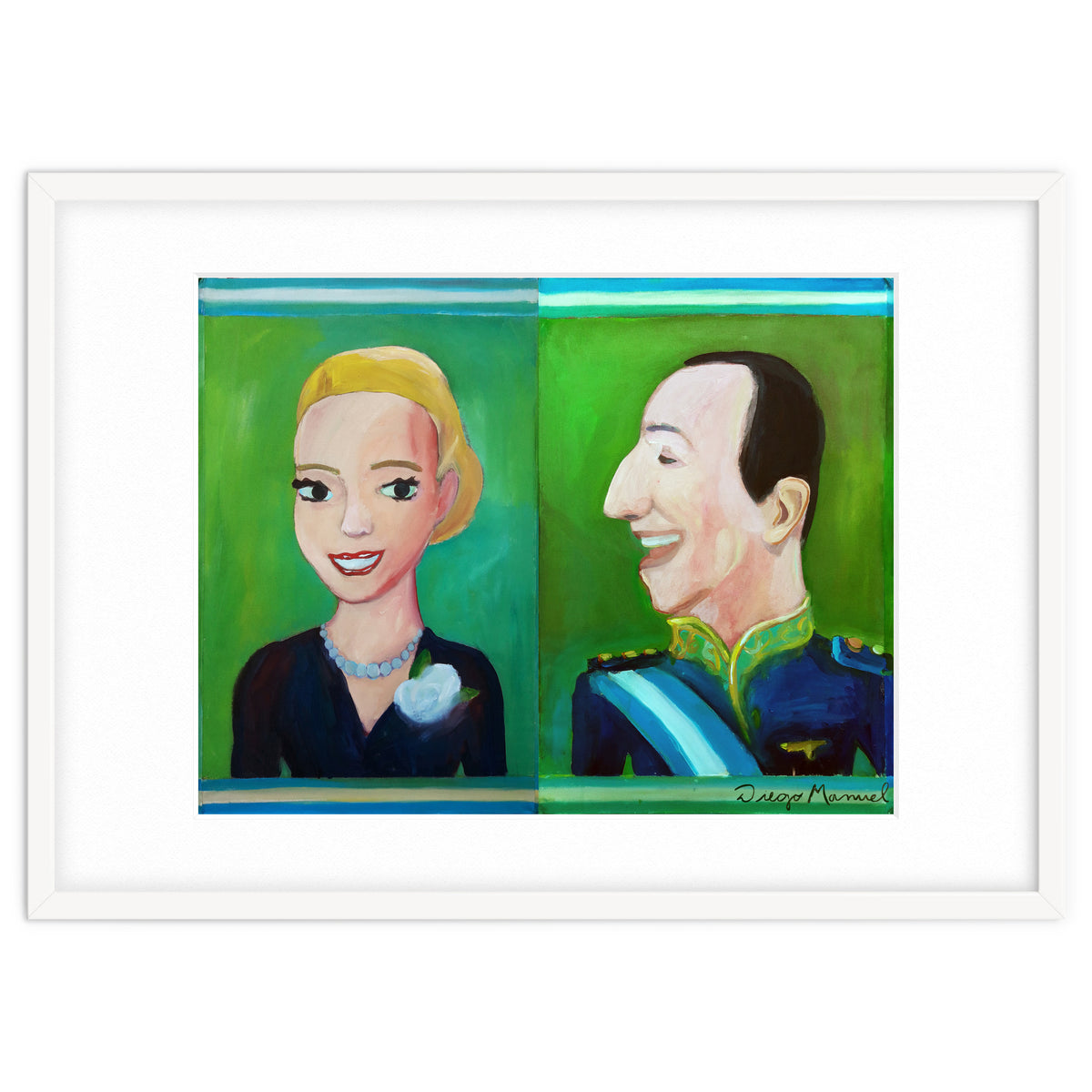Evita y Juan Perón Díptico