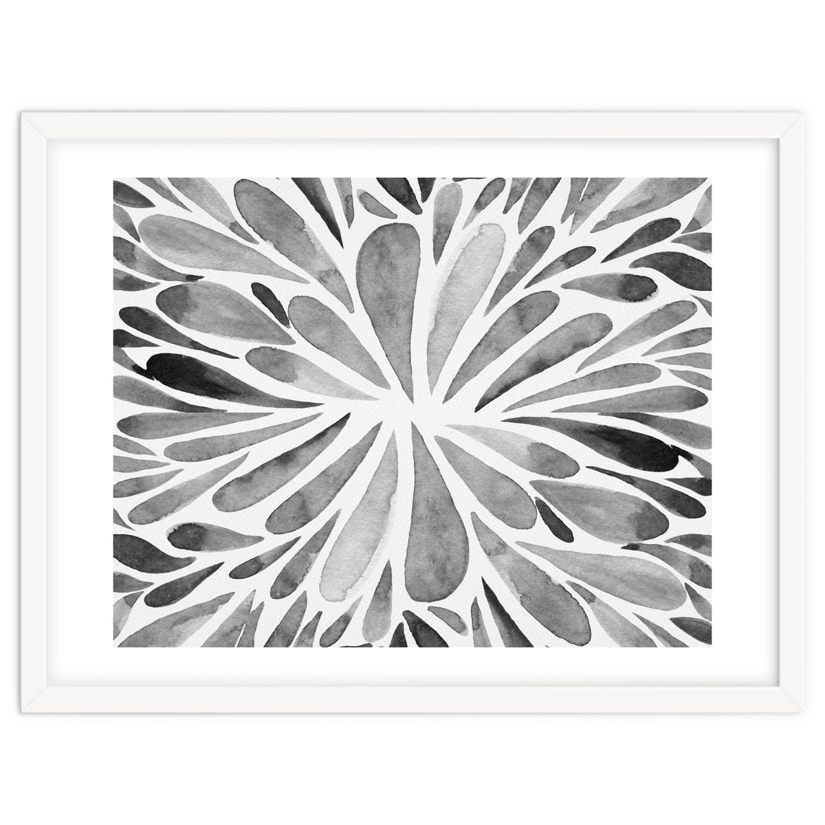 Retro abstract floral - black and white