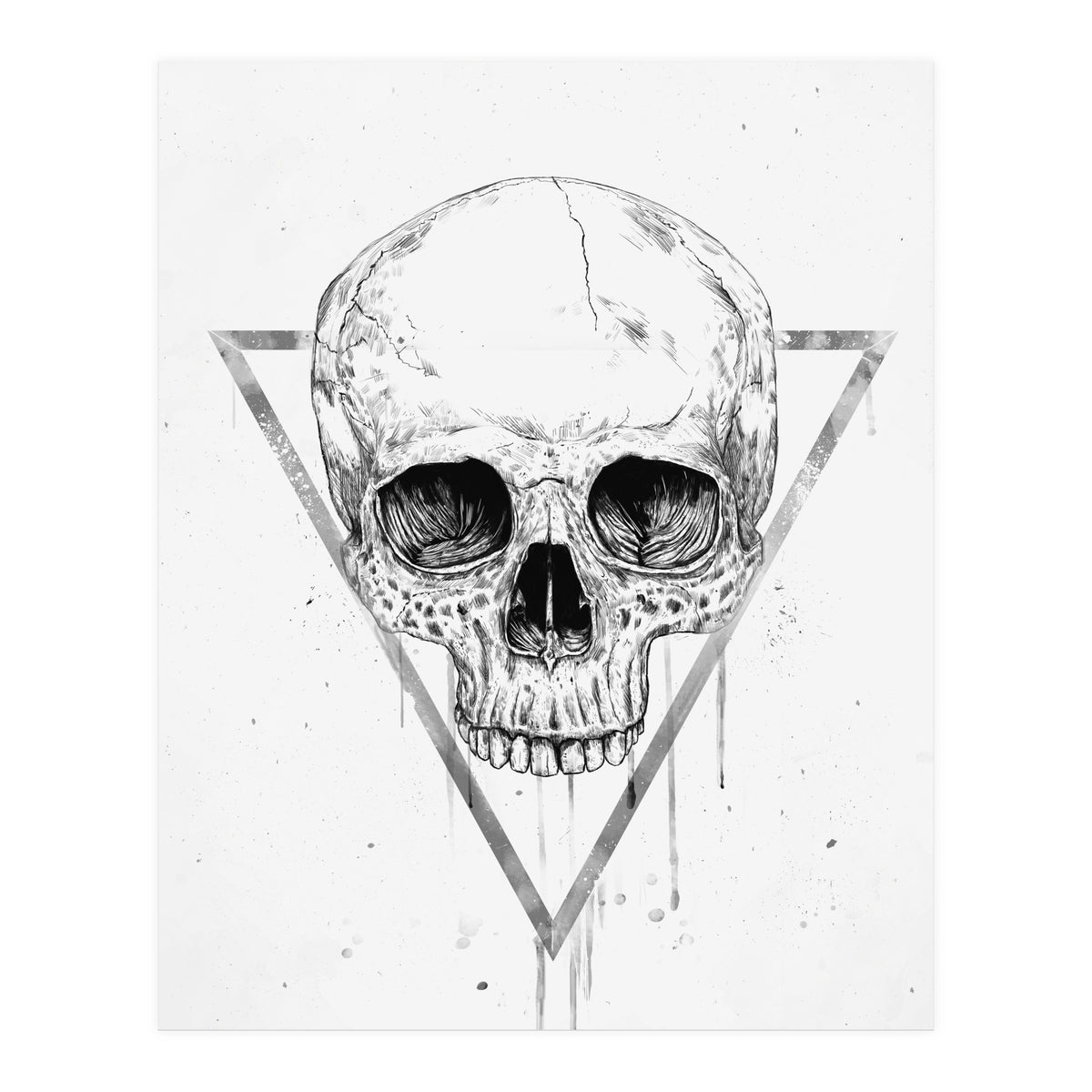 Skull In A Triangle (bw) (Print Only)