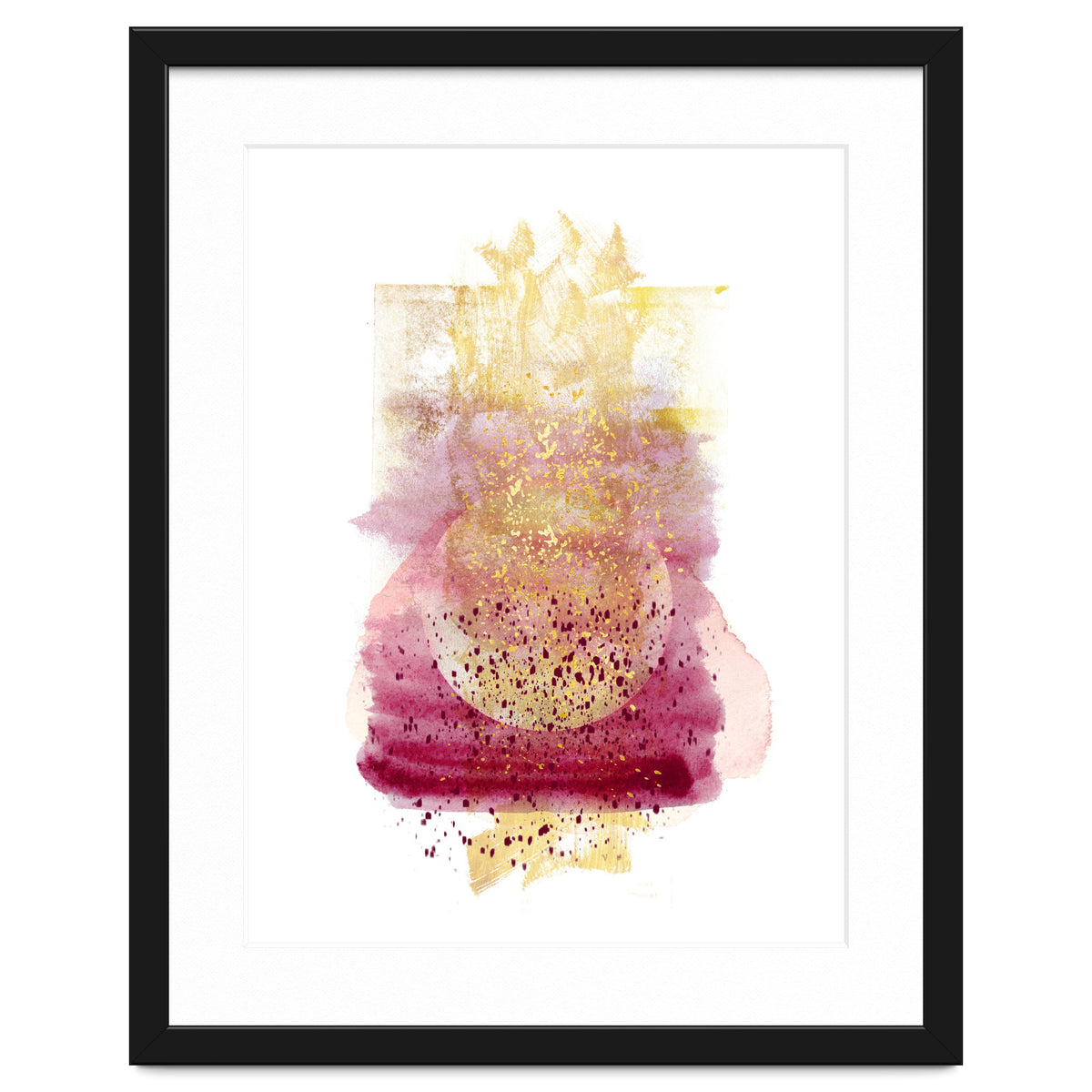 Abstract watercolour summer moon