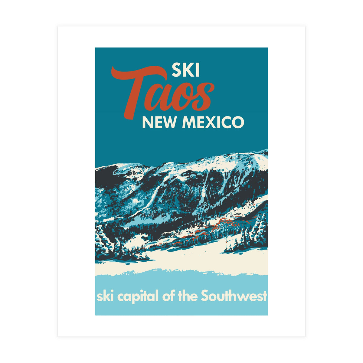 Ski Taos New Mexico vintage poster (Print Only)