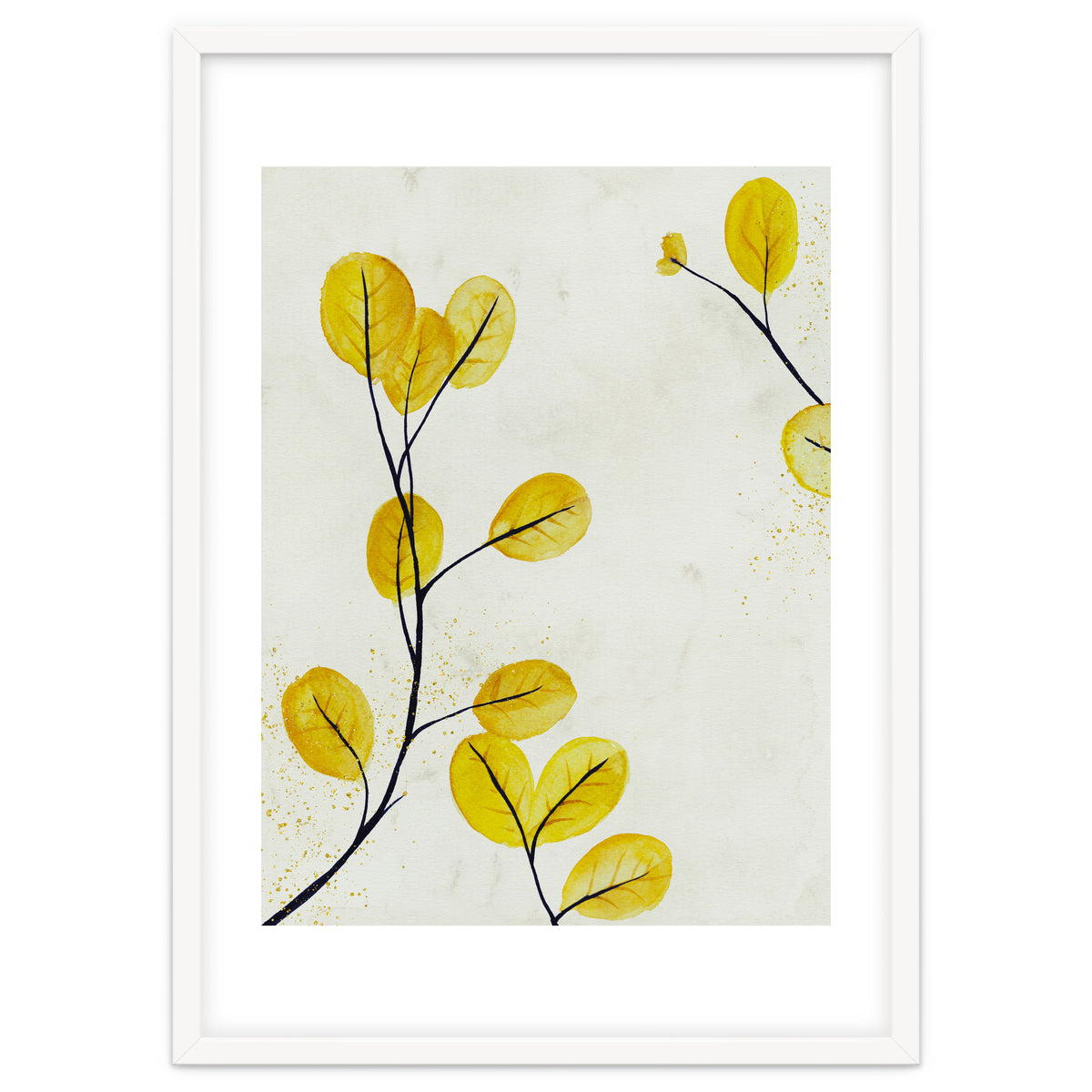 Golden birch leaves