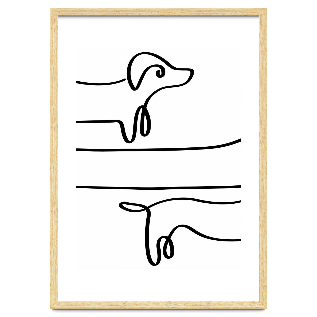 One Line Art Dachshund