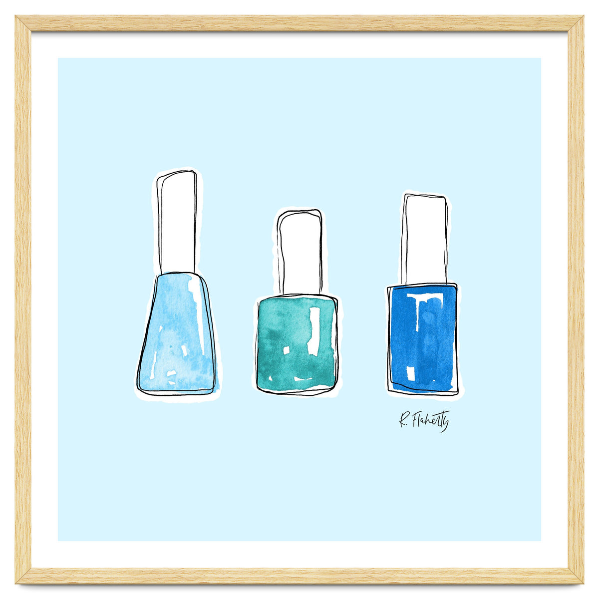 Nail Polish Watercolour | Blue