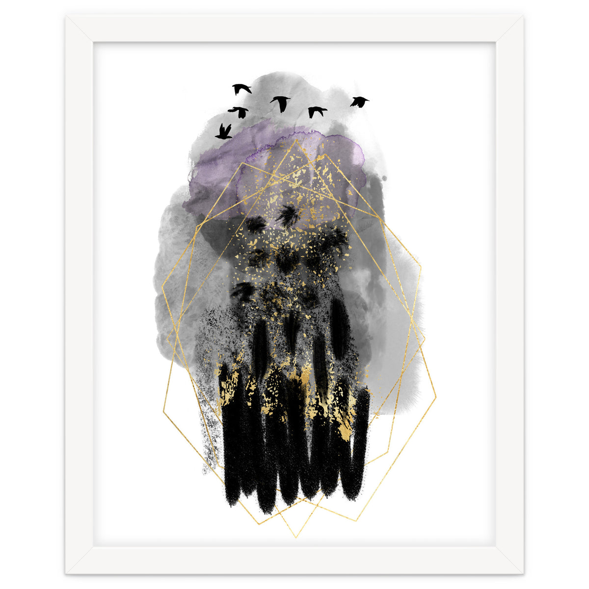 Abstract watercolour calm before the storm