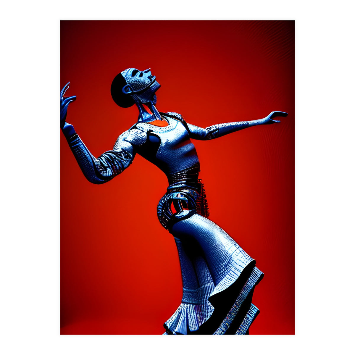 Robot Cyborg passionately dancing Flamenco (Print Only)