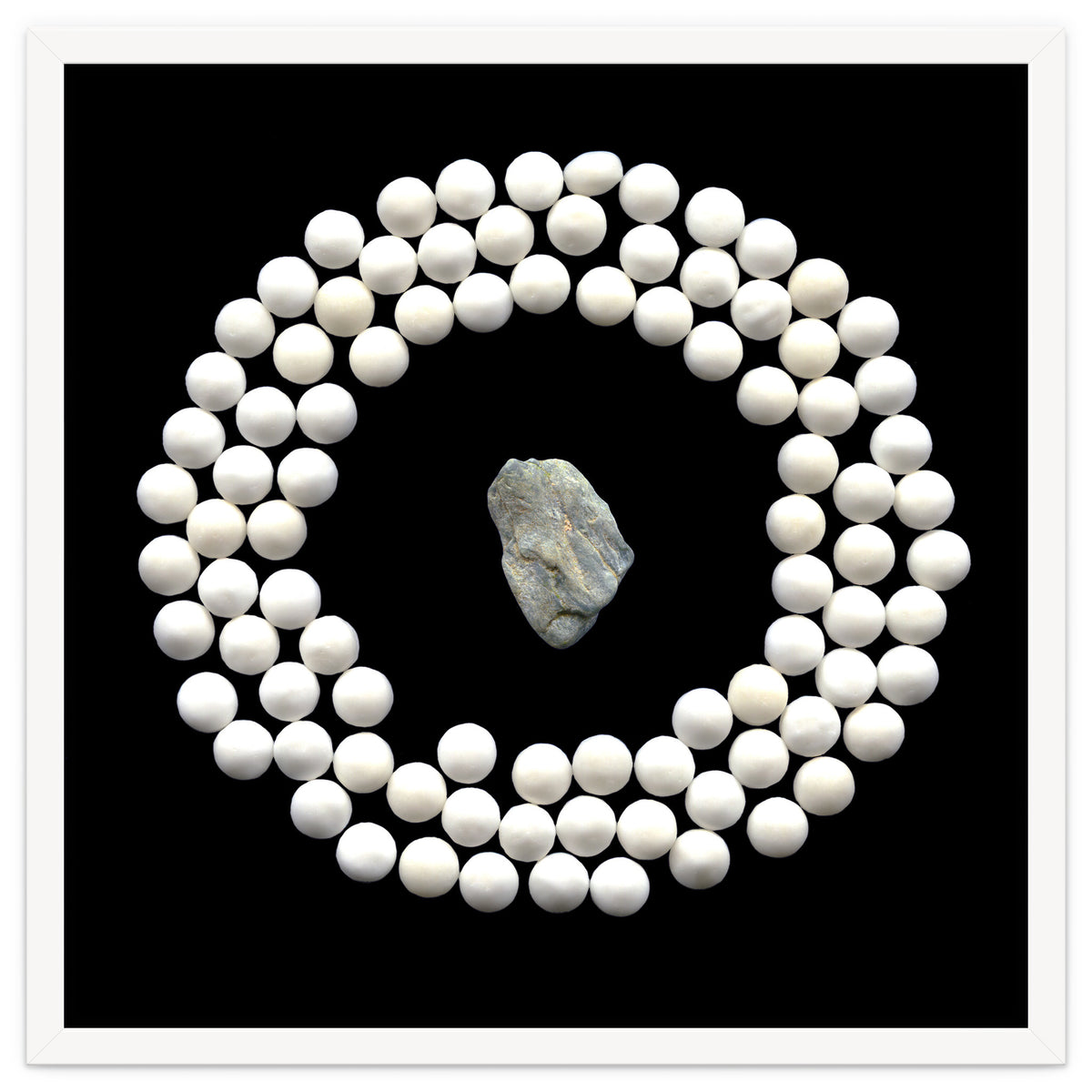 White pearls and stone