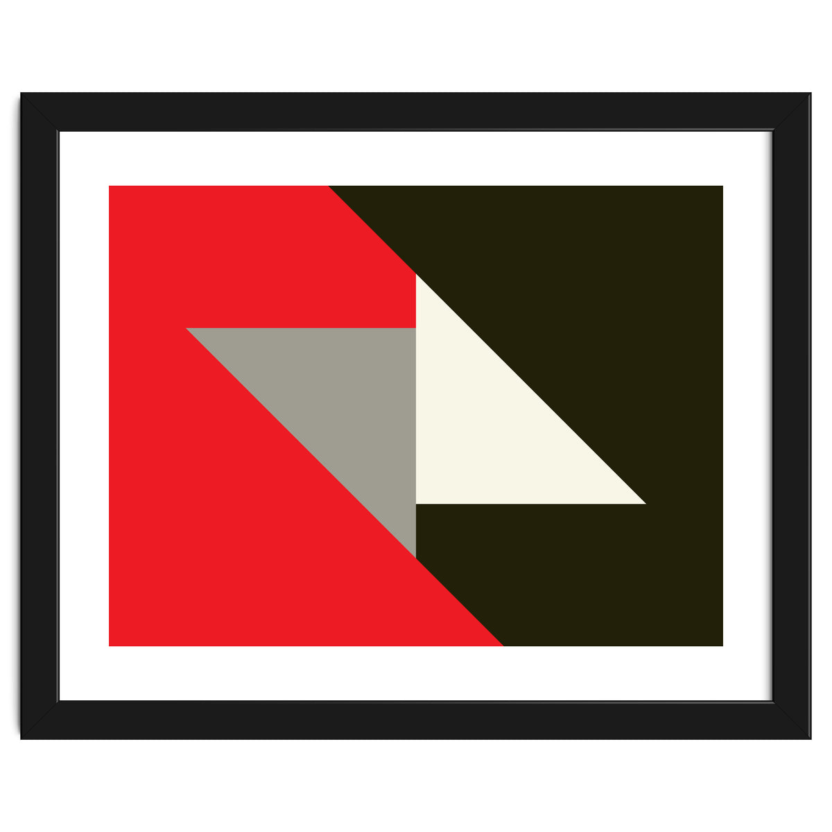 Geometric  Shapes No. 63 - triangles, red, black, grey