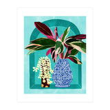 Moroccan Shelfie | Tropical Teal Plants Botanical | Exotic Modern Bohemian Eclectic Décor  (Print Only) thumbnail