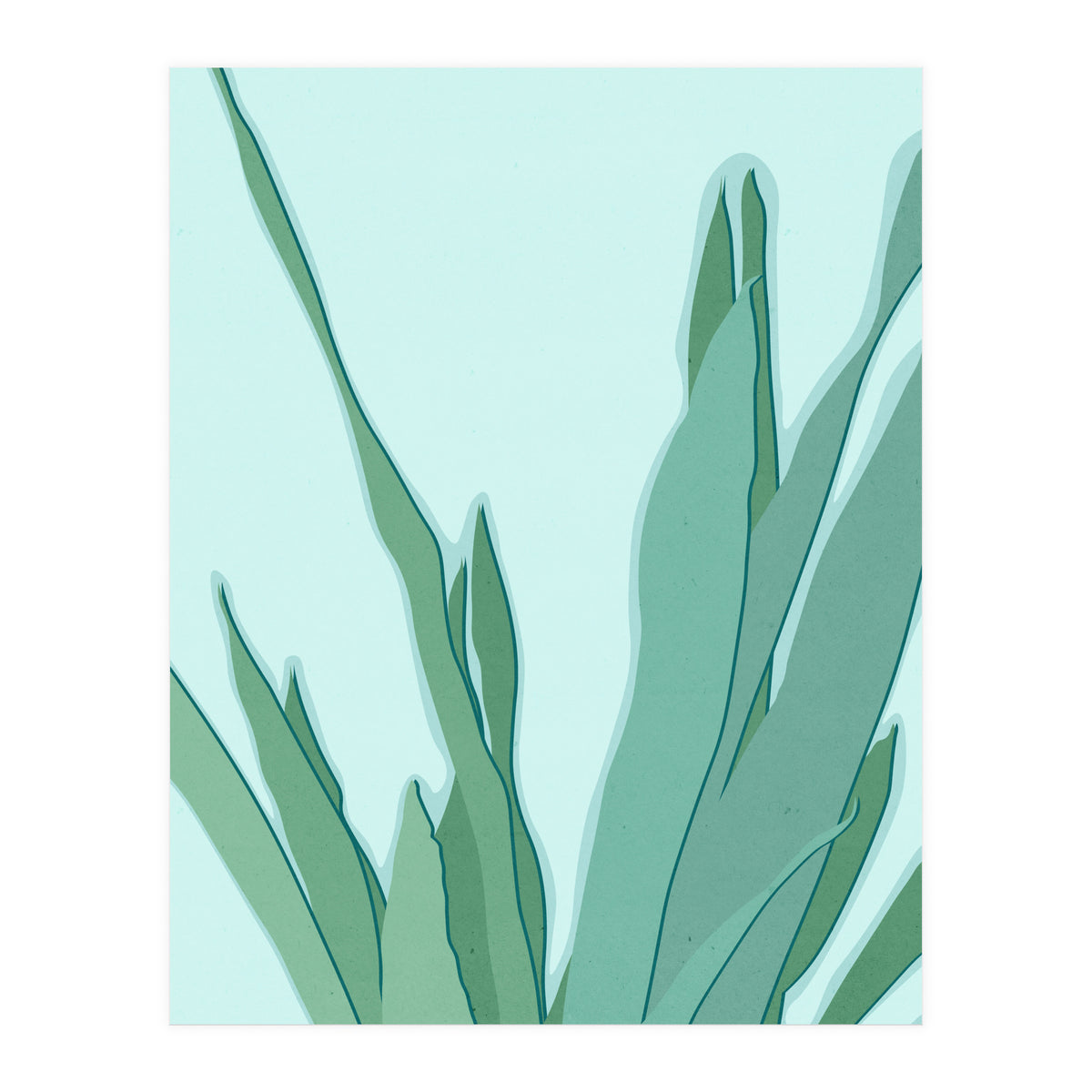 Minimal Snake Plant Leaves - Greener Eden (Print Only)