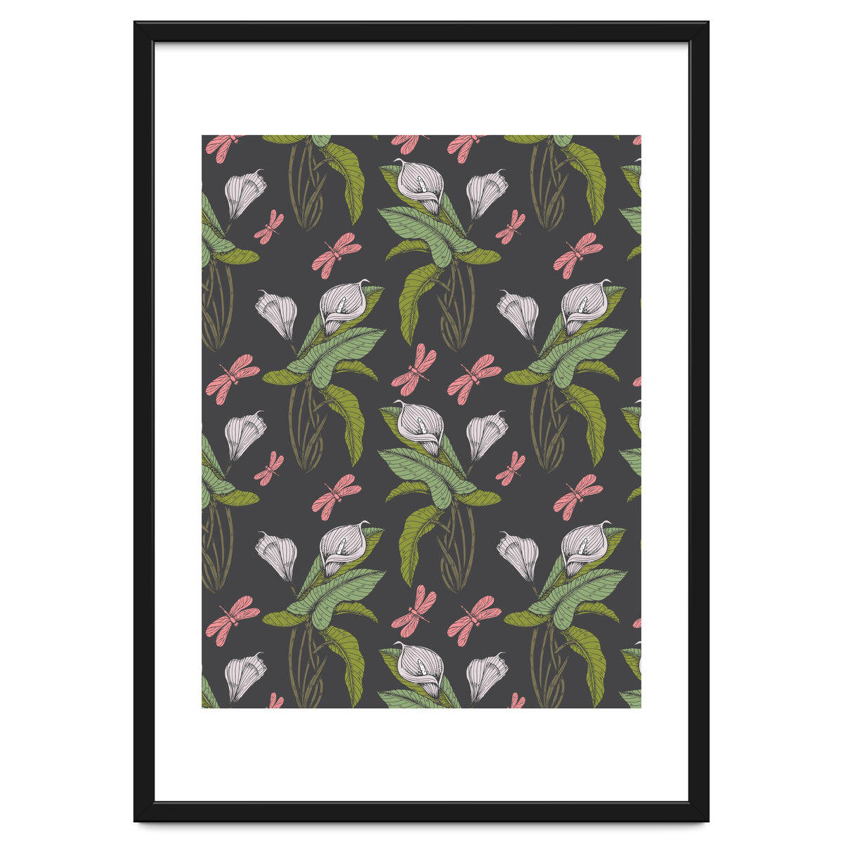 Hand drawn floral dark - 03