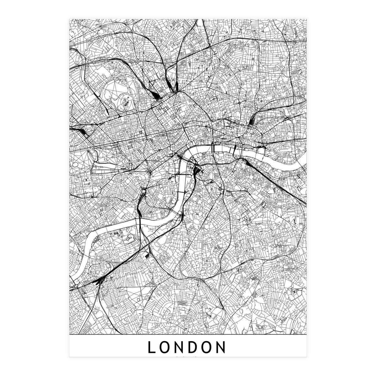 London White Map (Print Only)