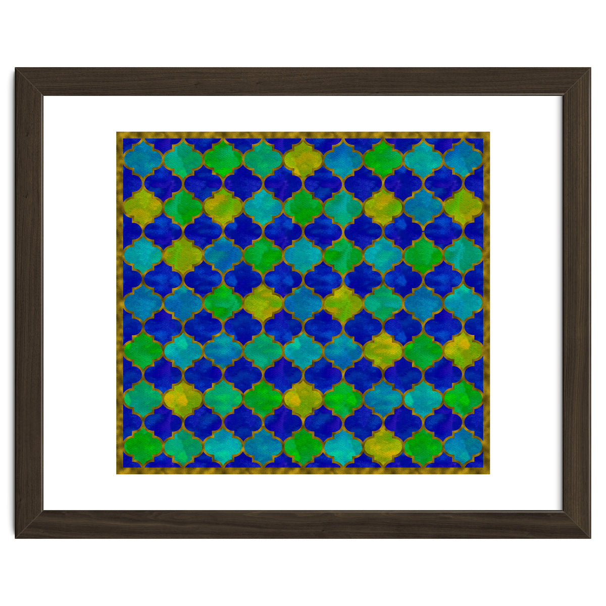 Ocean Breeze - Watercolor Moroccan Lattice
