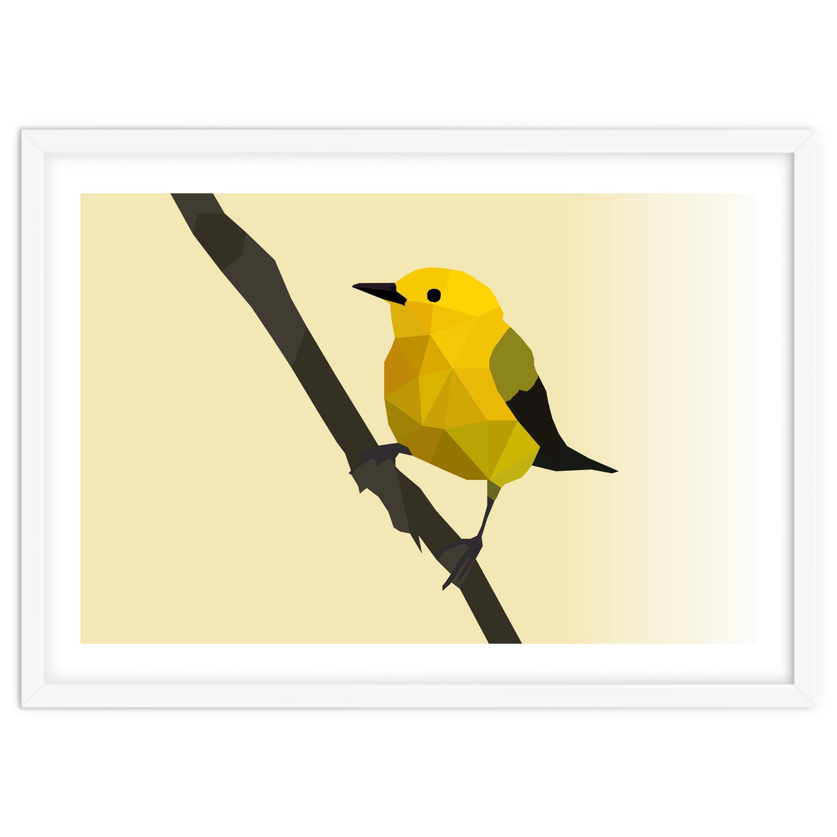 Prothonotary Warbler Low Poly Art