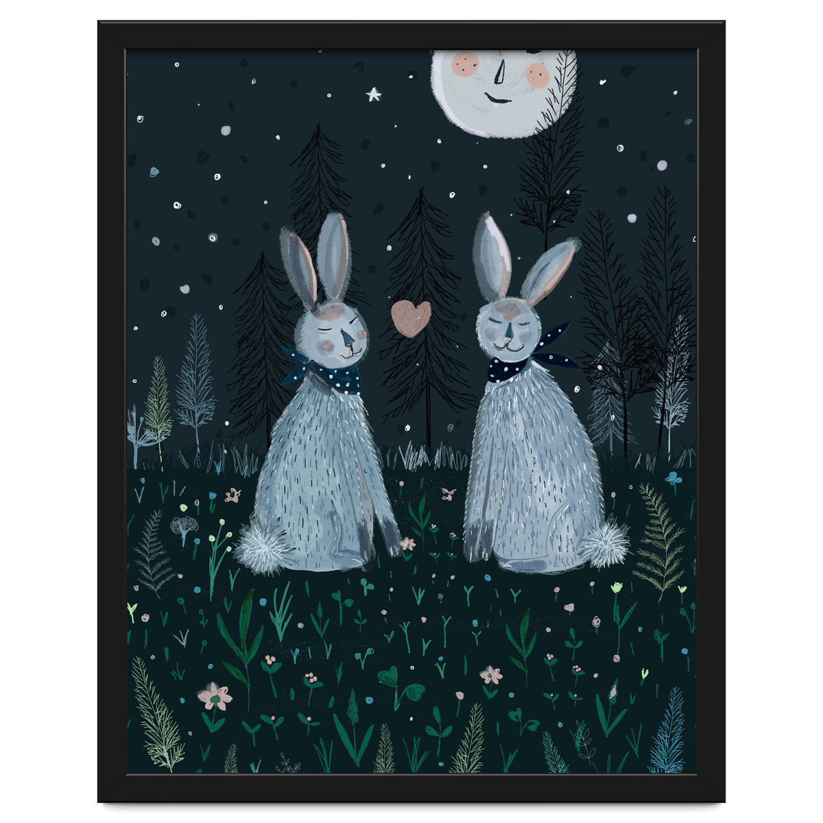 Rabbits in the forest