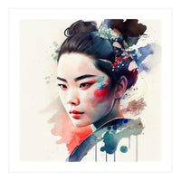 Watercolor Modern Geisha #4 (Print Only)