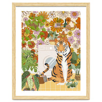 Tiger in Groovy Laundry Room