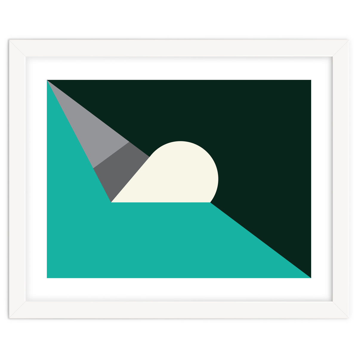 Geometric Shapes No. 56 - teal, grey & black