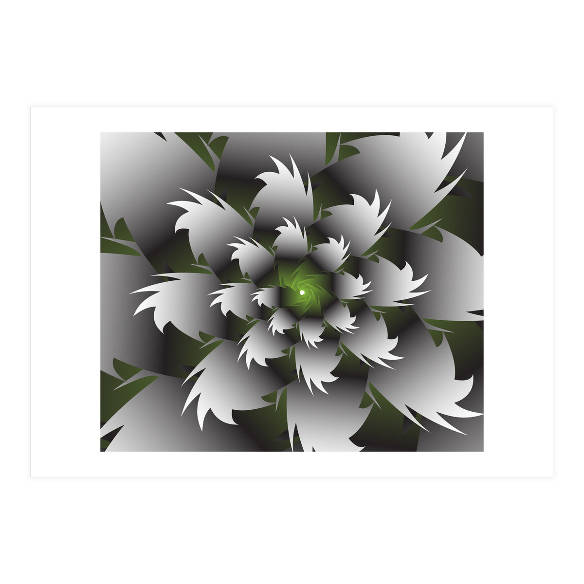 Seamless Green 3D Floral (Print Only)