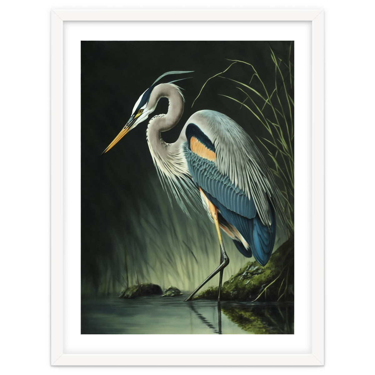 Heron Oil Painting