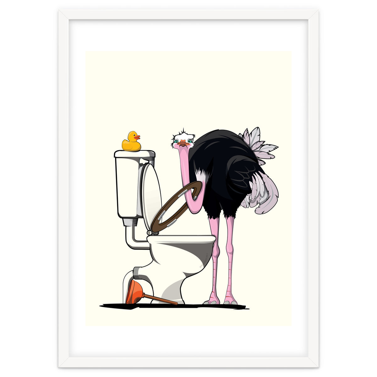 Ostrich on the Toilet, Funny Bathroom Humour