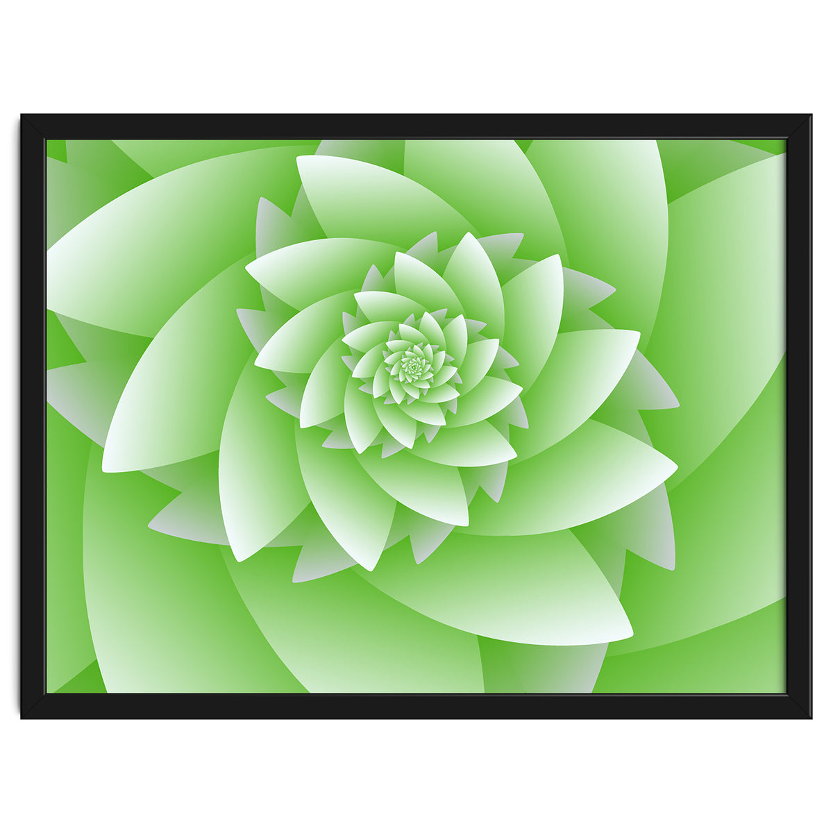 Abstract Green Floral Optical Illusions Art