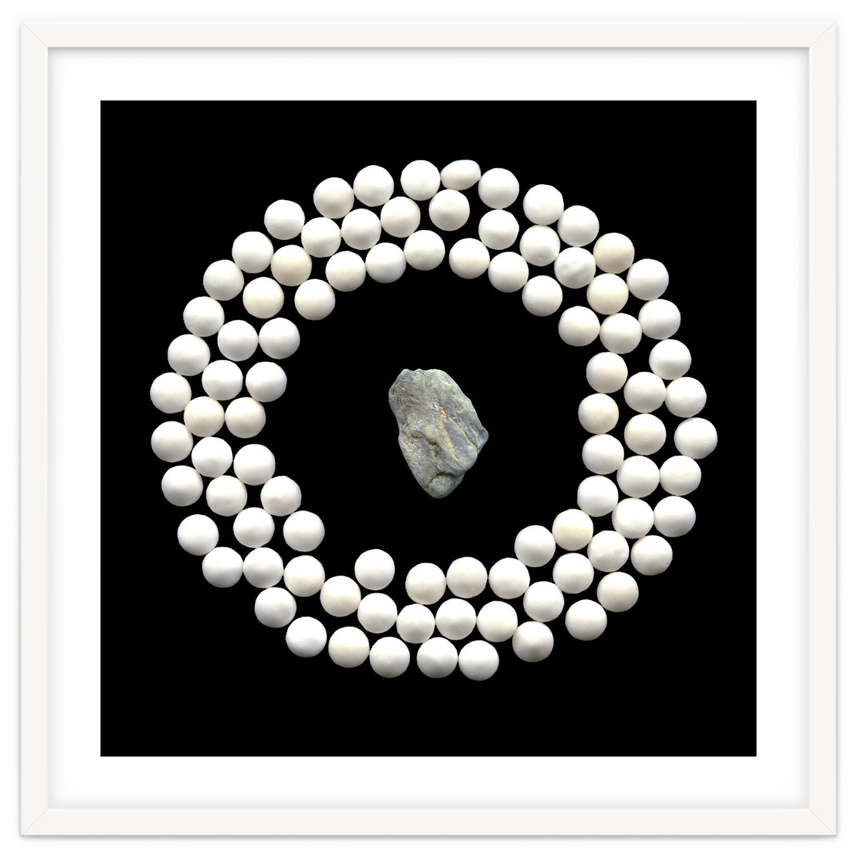 White pearls and stone